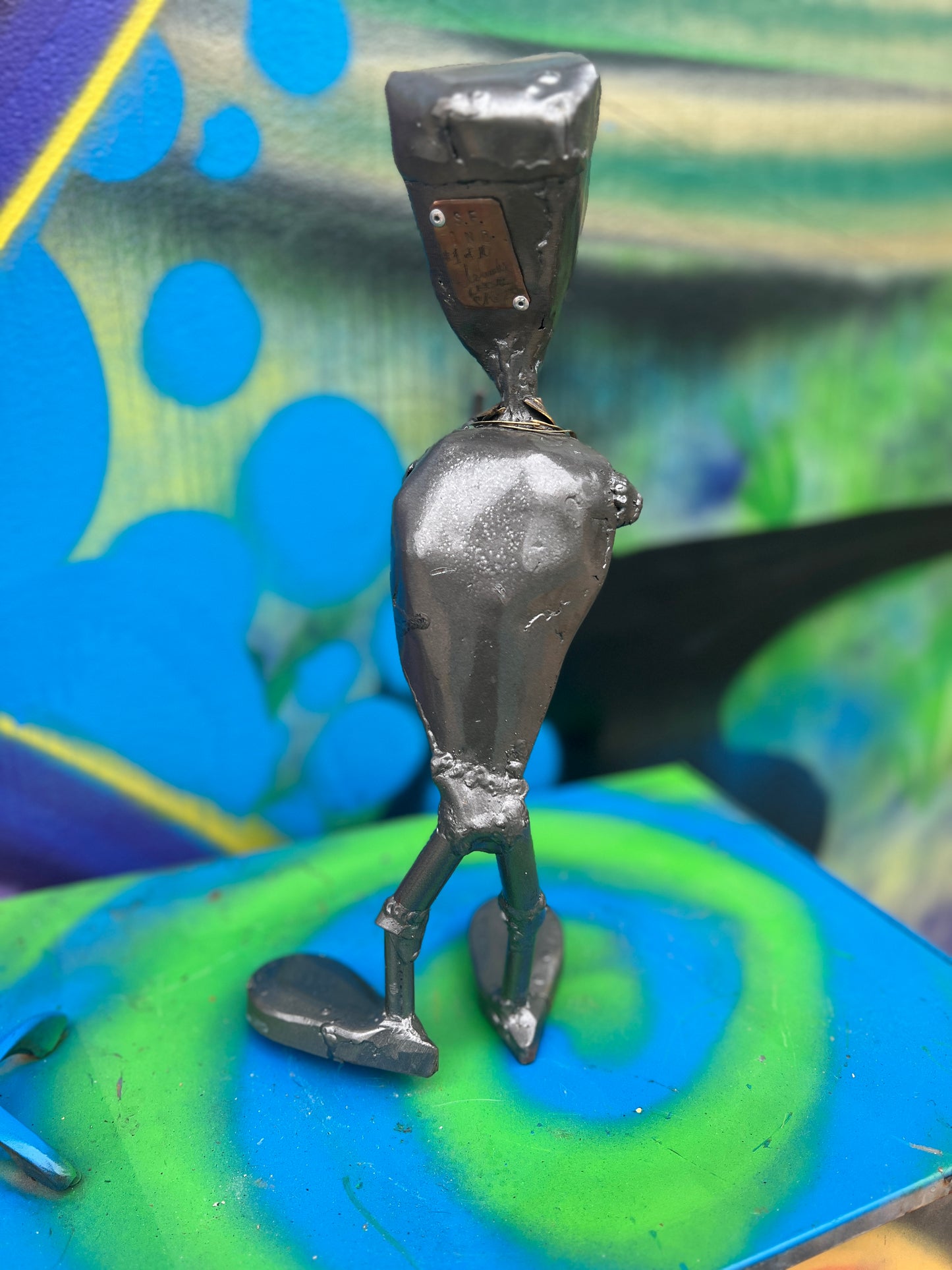 Custom Miniature Alien Gemstone Art Metal Sculpture