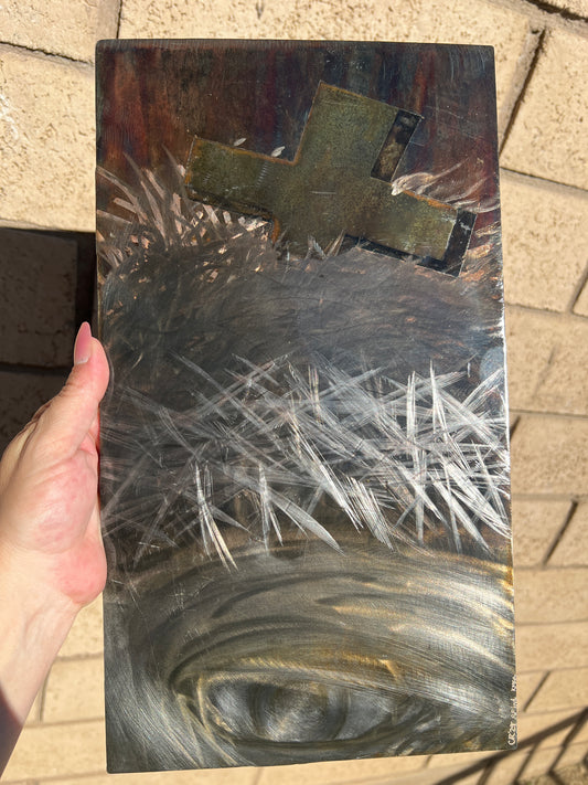 Custom Jesus Christ Metal Panel Patina Art Crown of Thorns Panel Indoor & Outdoor