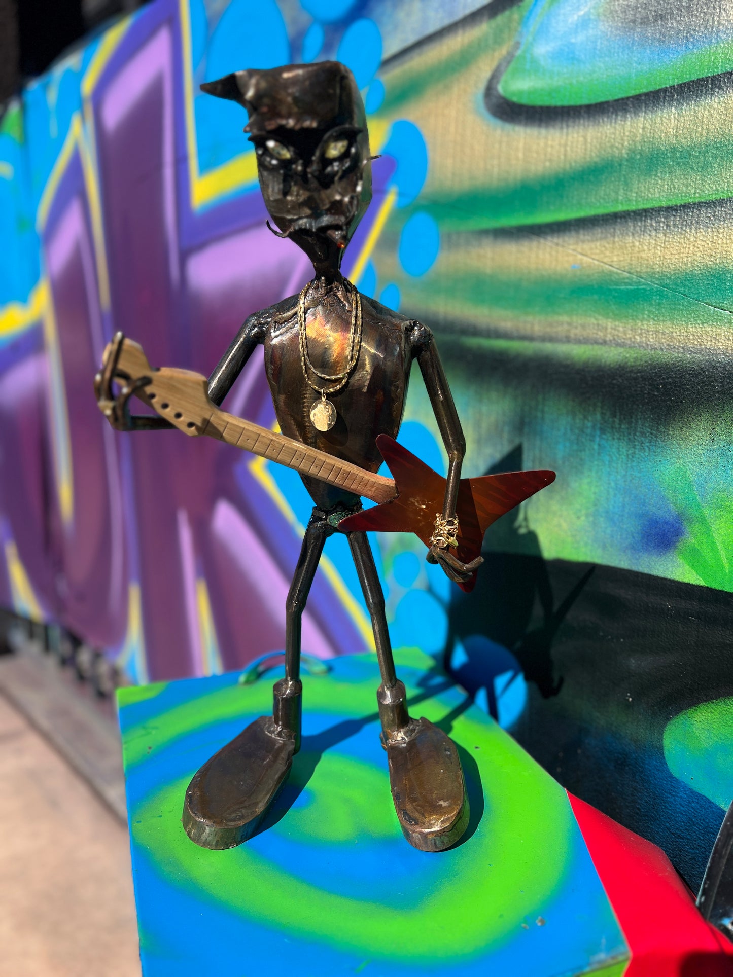 Custom Alien Rockstar Metal Art Sculpture