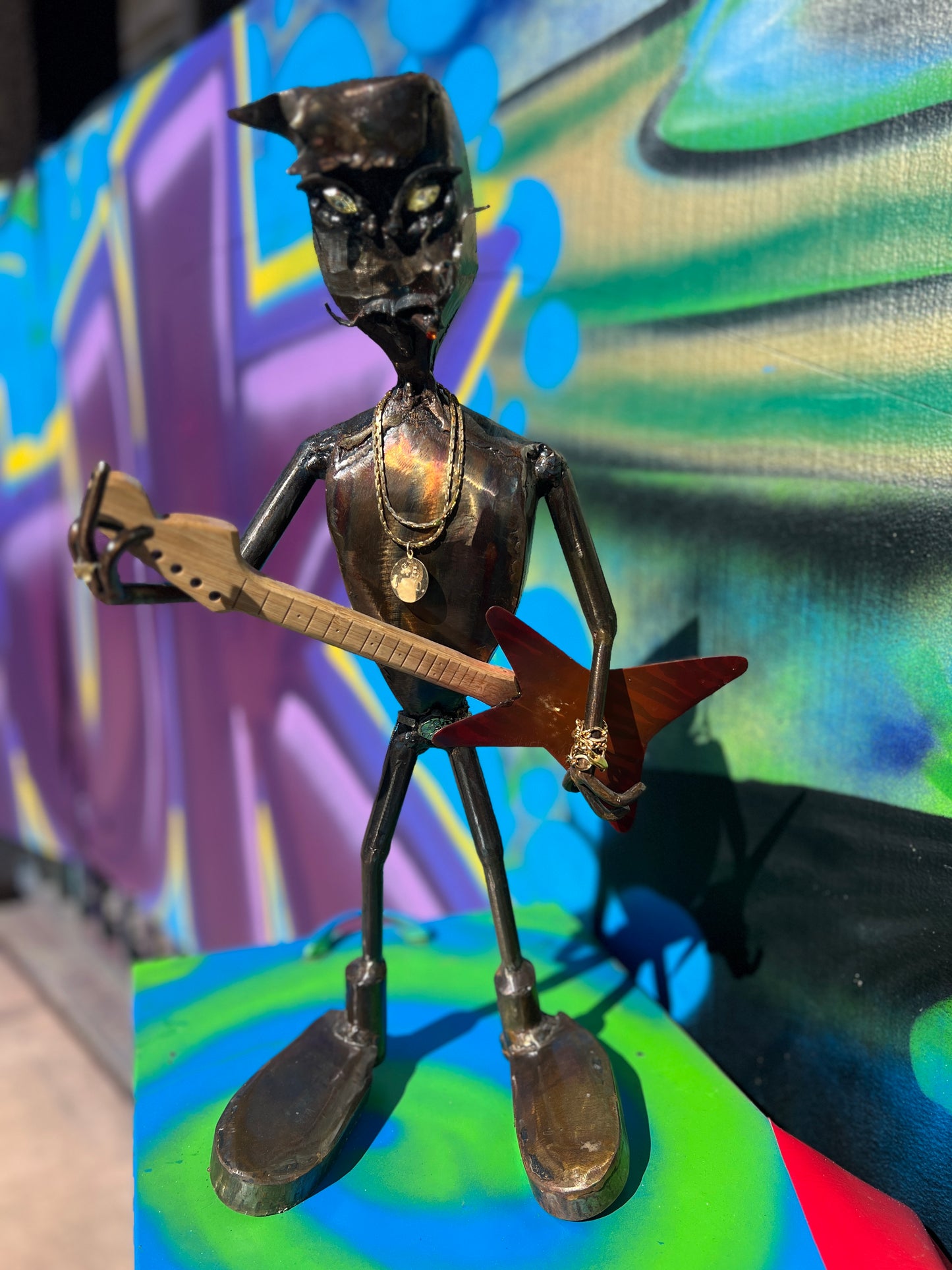 Custom Alien Rockstar Metal Art Sculpture