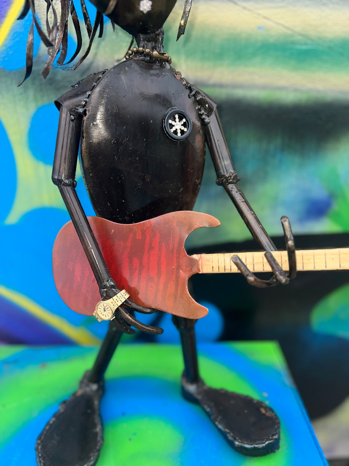 Custom Guitar Rock ‘n’ Roll Alien Metal Art Musician Sculpture