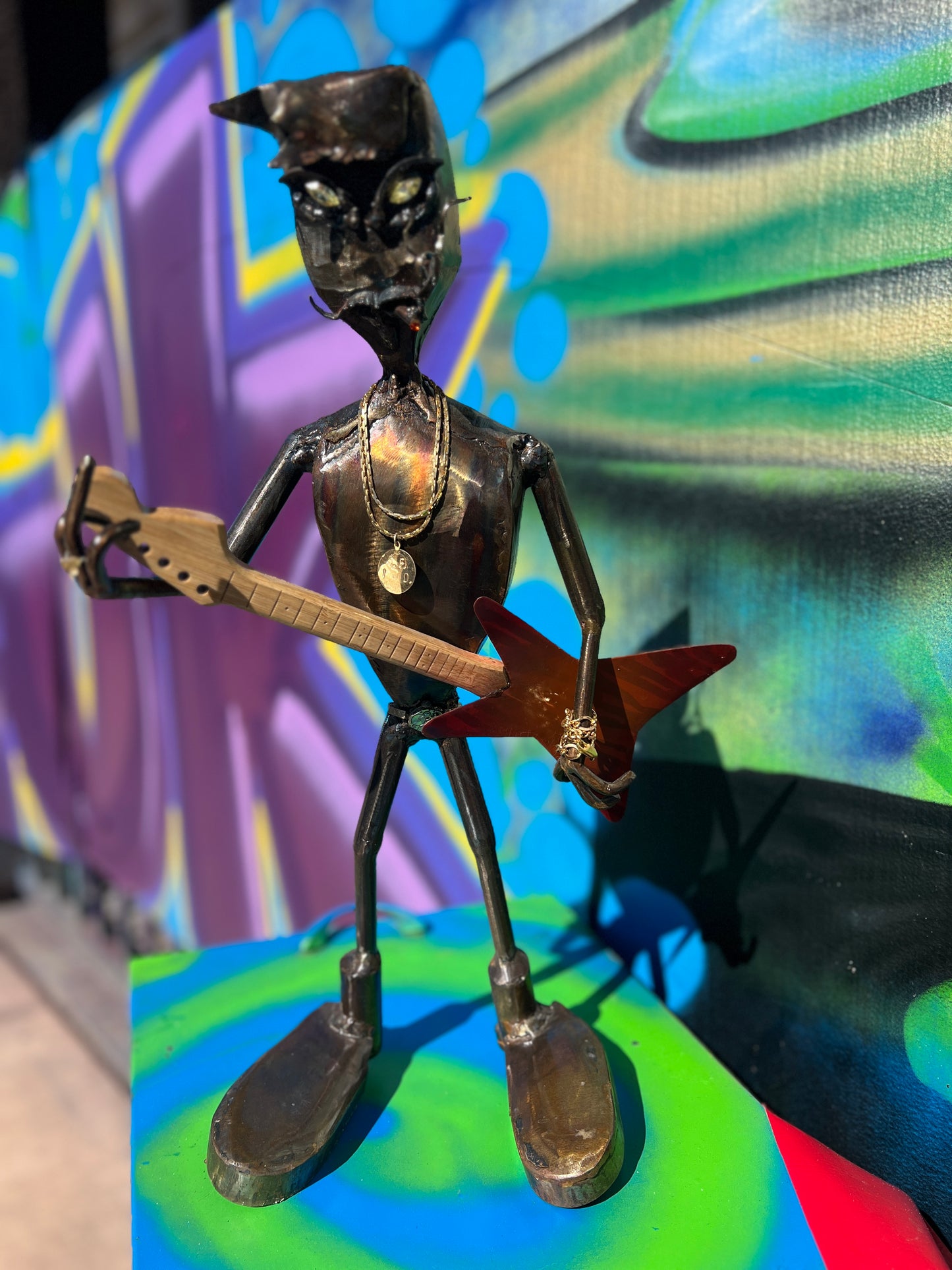 Custom Alien Rockstar Metal Art Sculpture