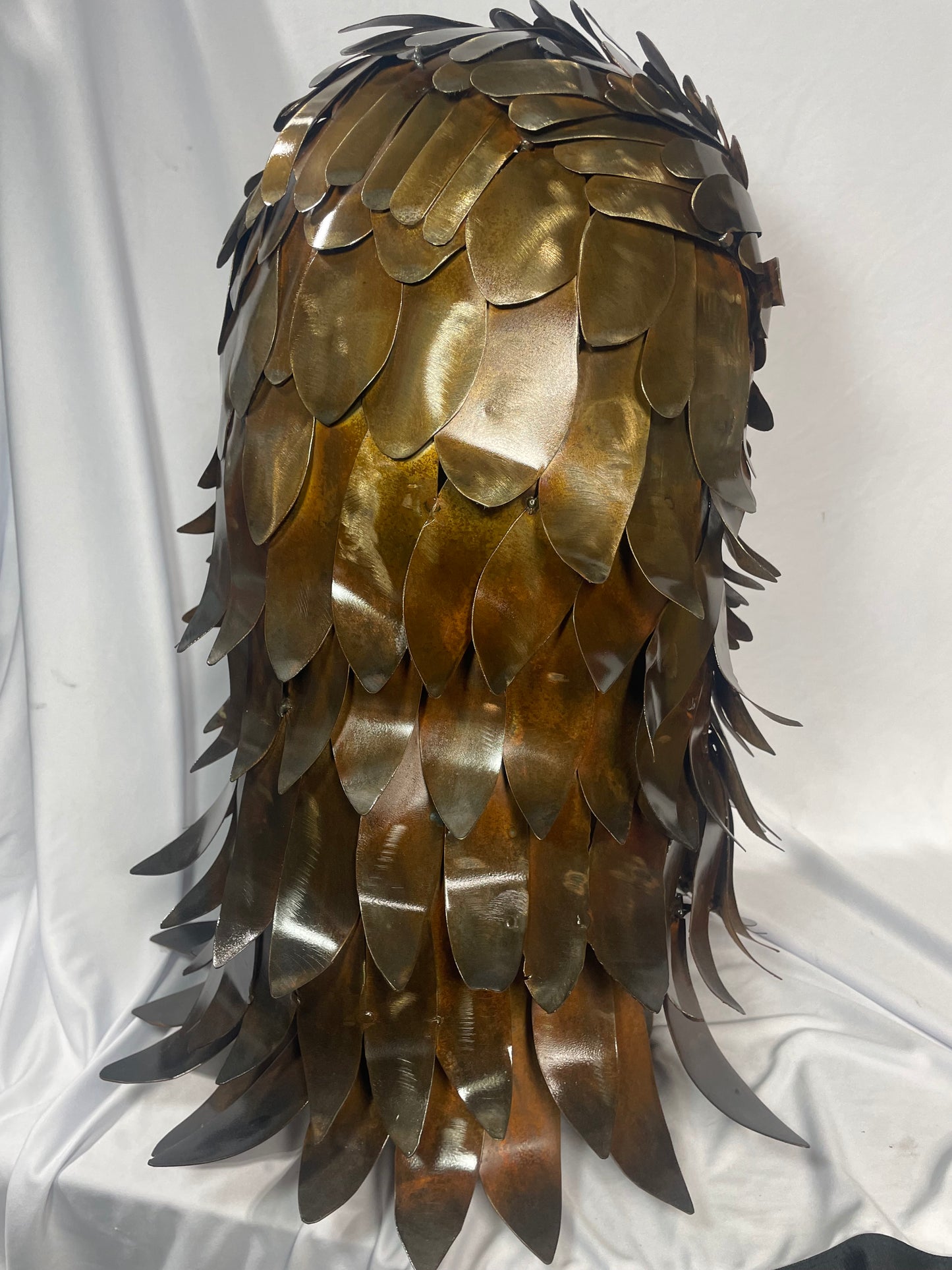 Majestic Steel Eagle Sculpture with Glass Eyes and Brazed Beak