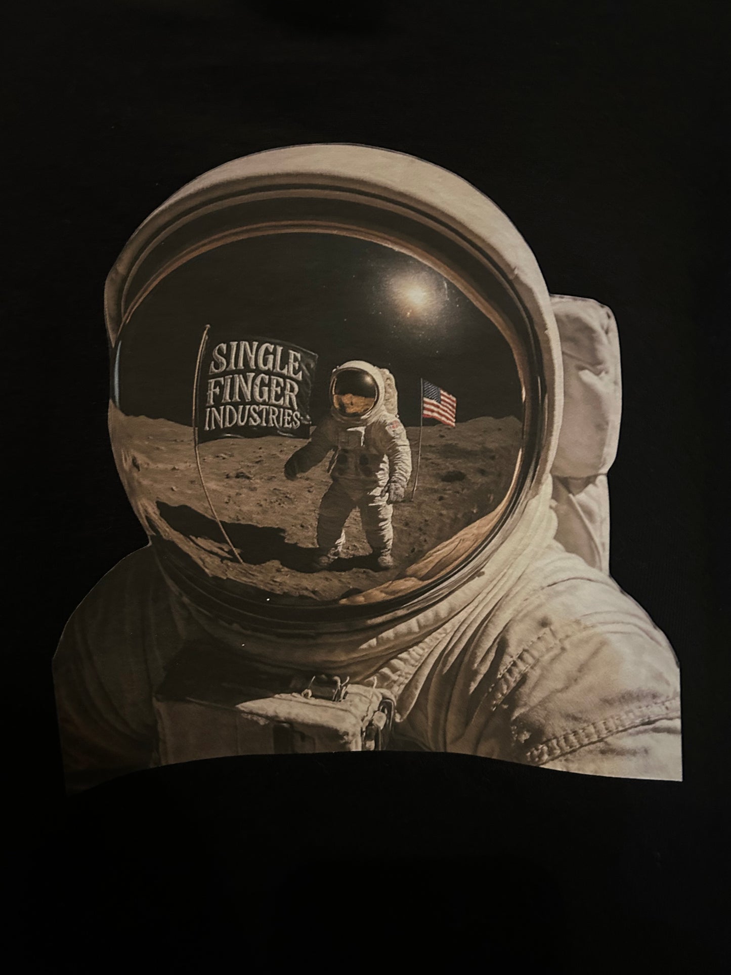 Men’s XL Astro-NOT single finger black T-shirt