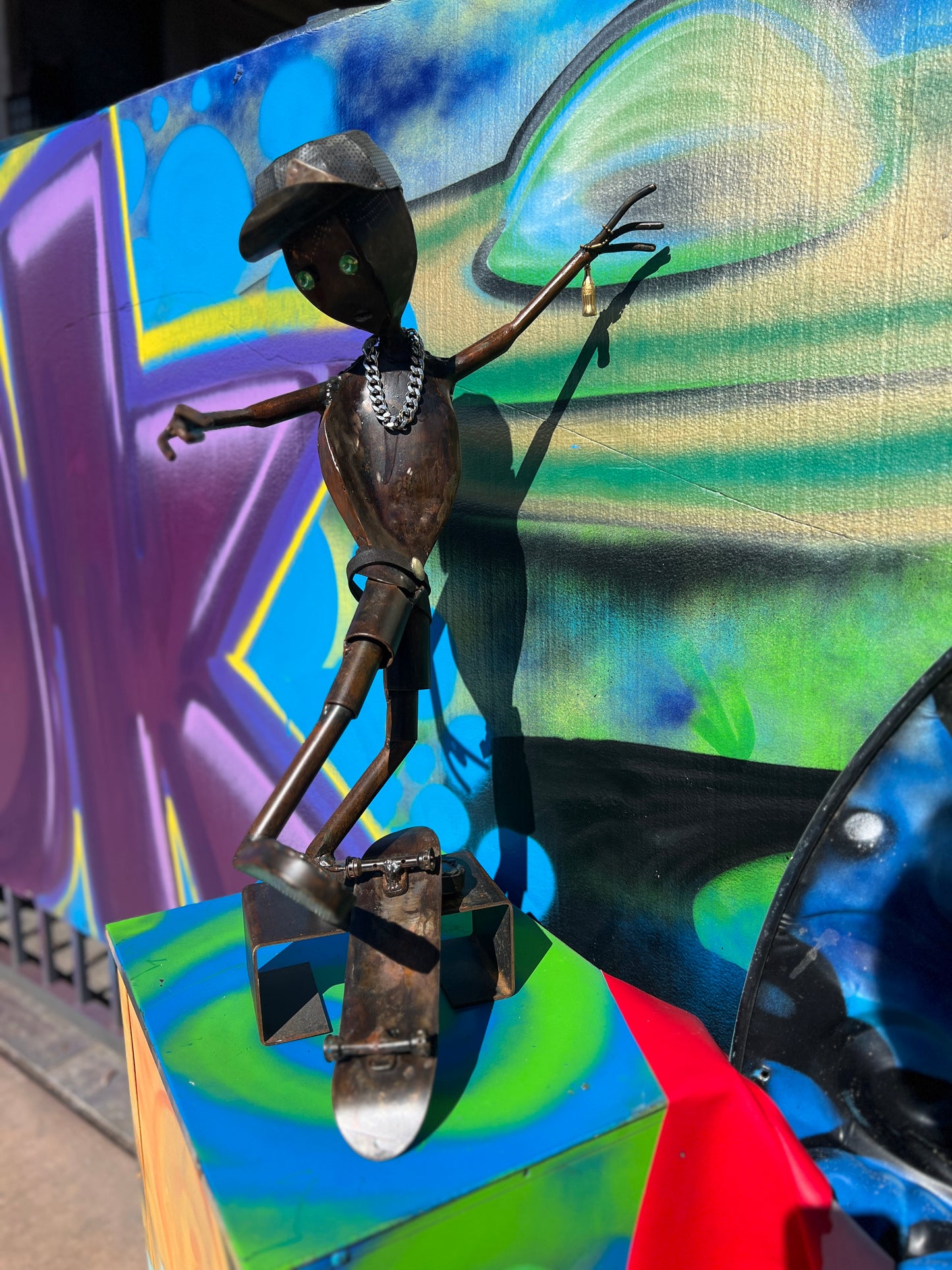 Custom Skater Alien Metal Sculpture