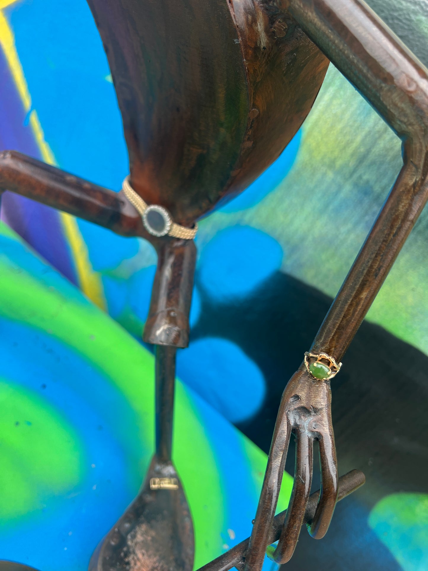 Custom Tennis Pro Alien Metal Art Sculpture