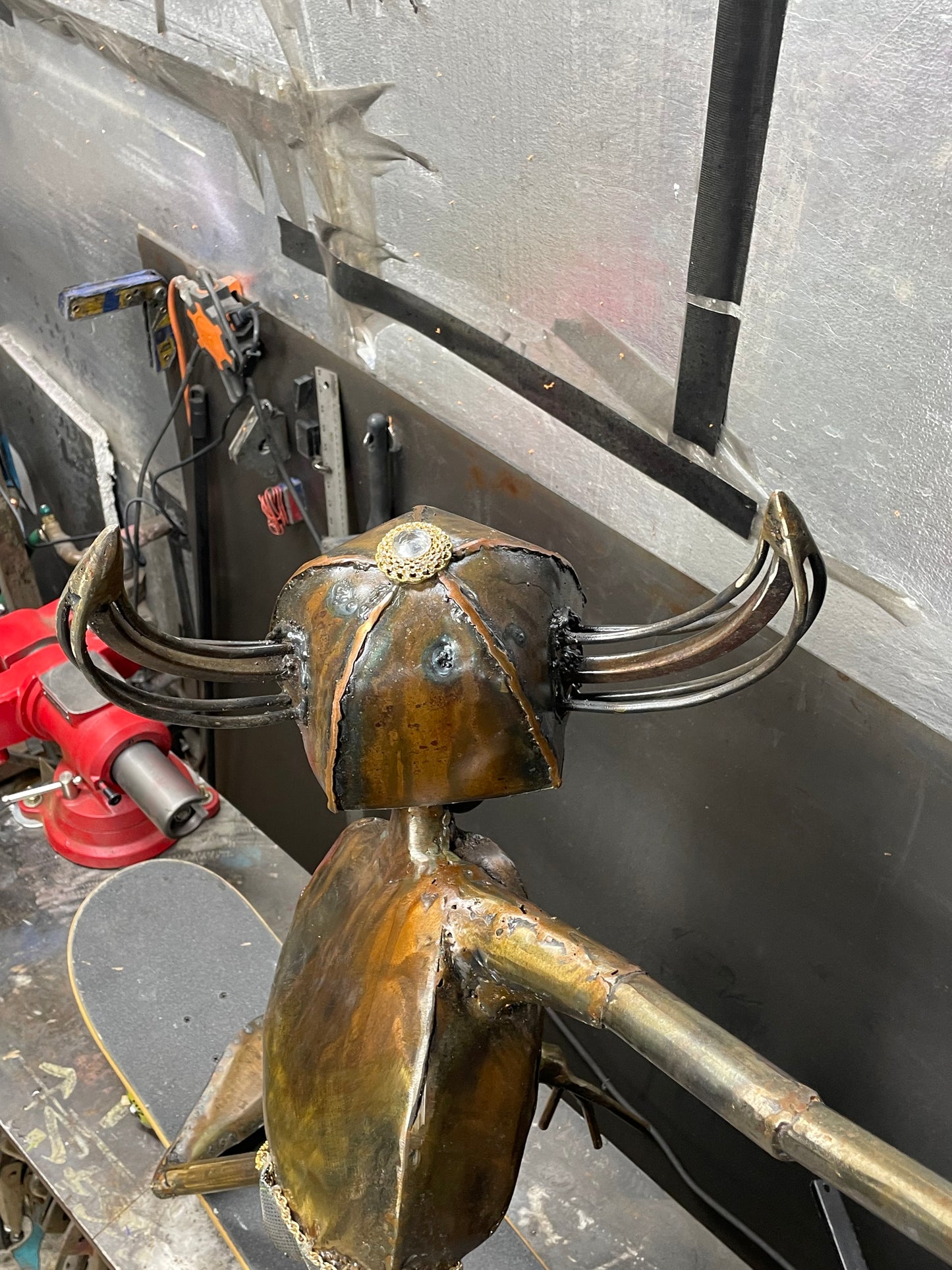 Viking Surfer Alien Sword Metal Art Large Sculpture