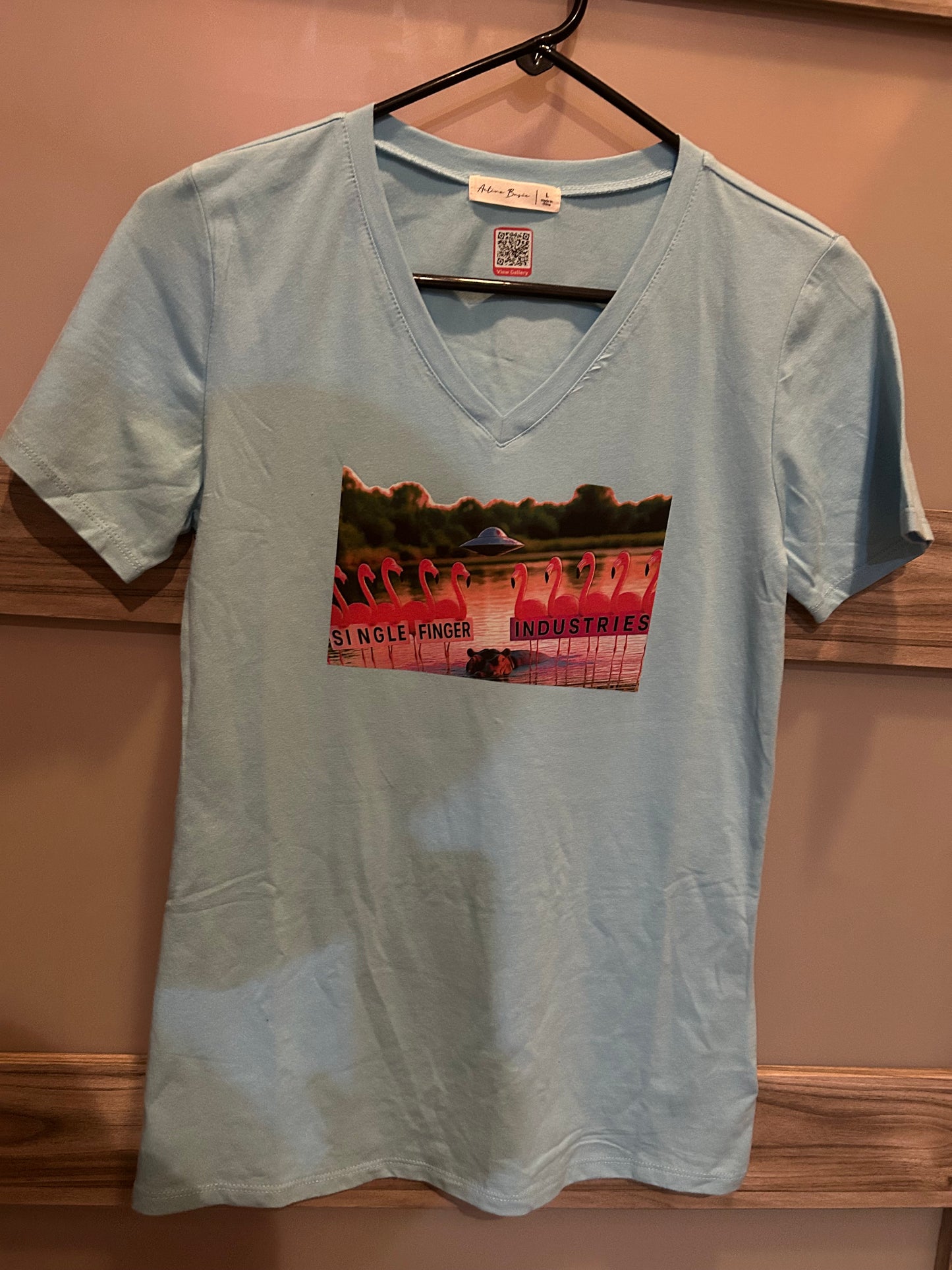 Women’s large flamingos, hippo, and UFO