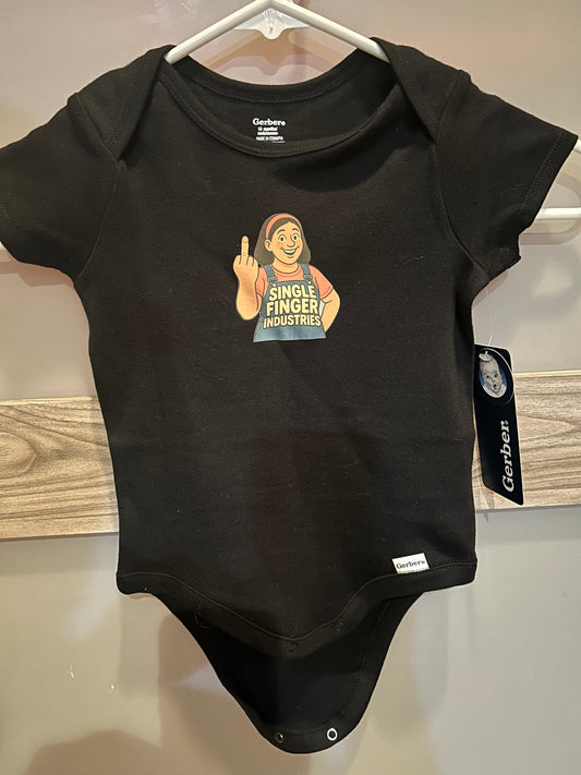 12-18 M single finger industries baby onesie