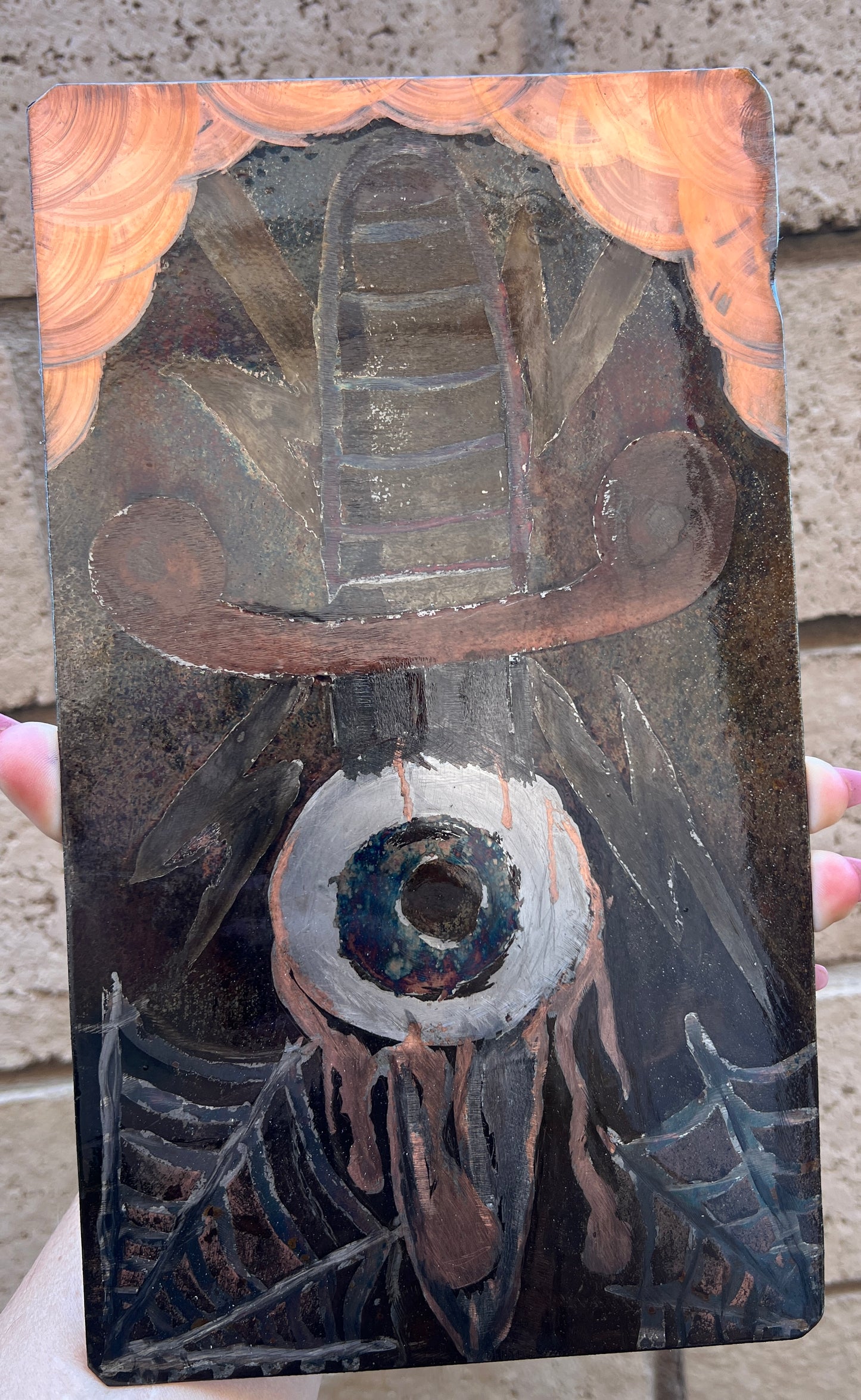 Custom Dagger Eye Sword Metal Panel Patina Art Panel Indoor & Outdoor