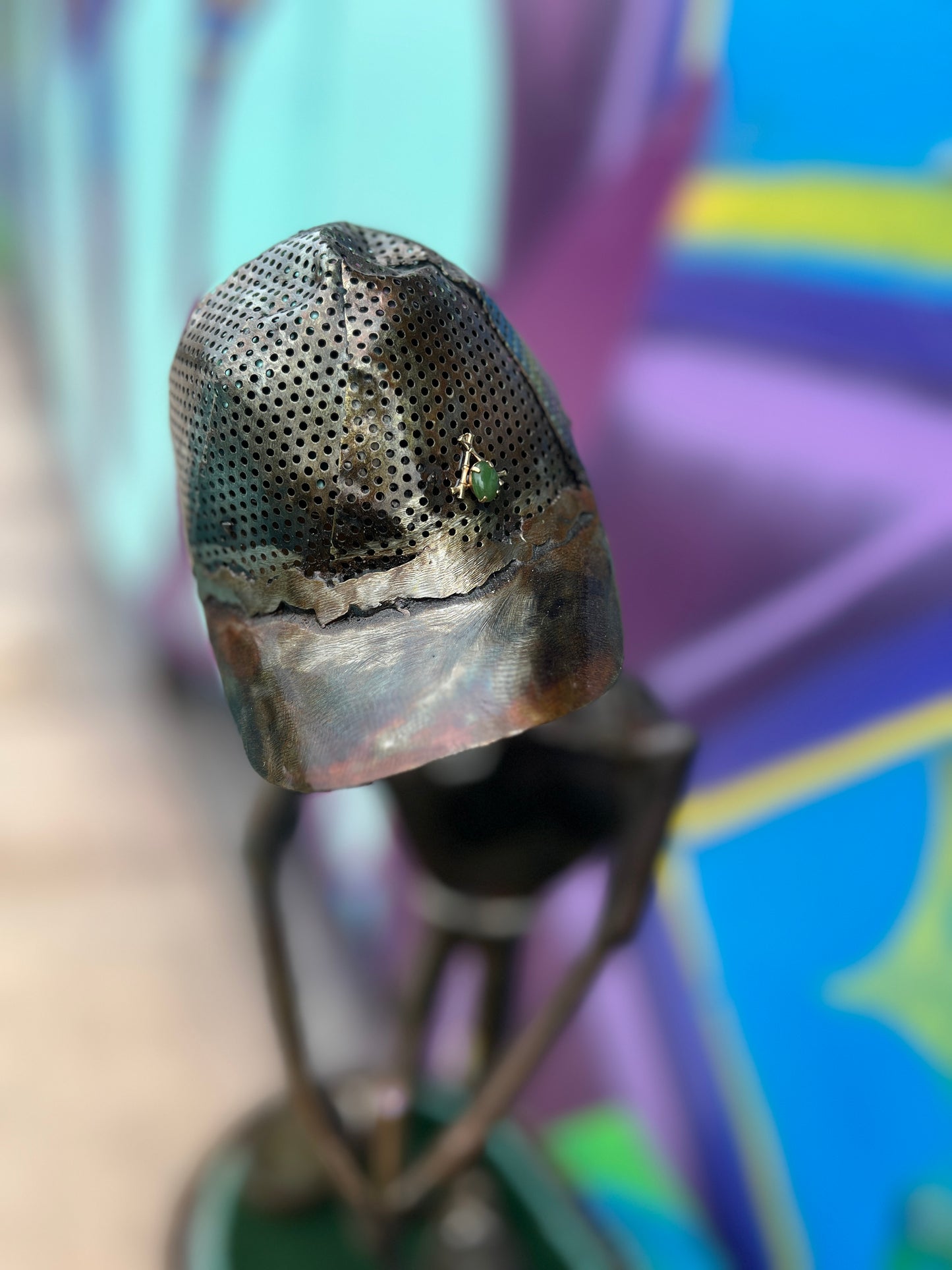 Custom Alien Golfer Metal Sculpture  w/Putting Green