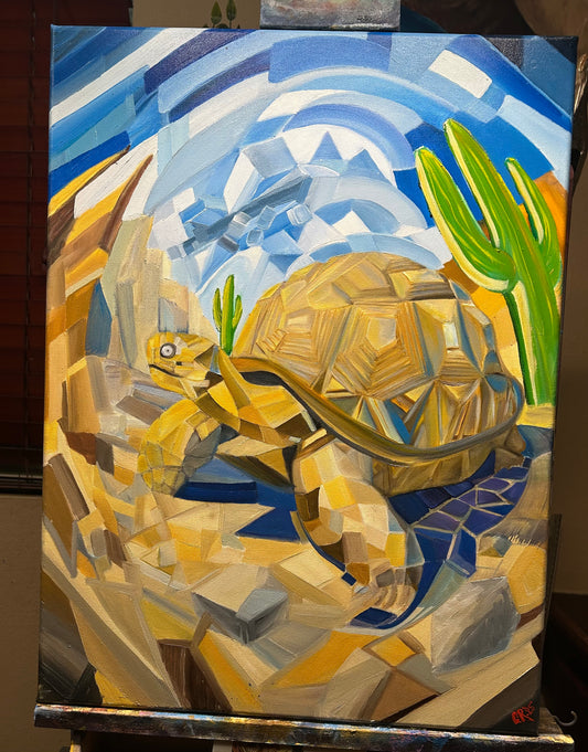 “Shellbound Horizon” – 16x20 Oil on Canvas Turtle Art
