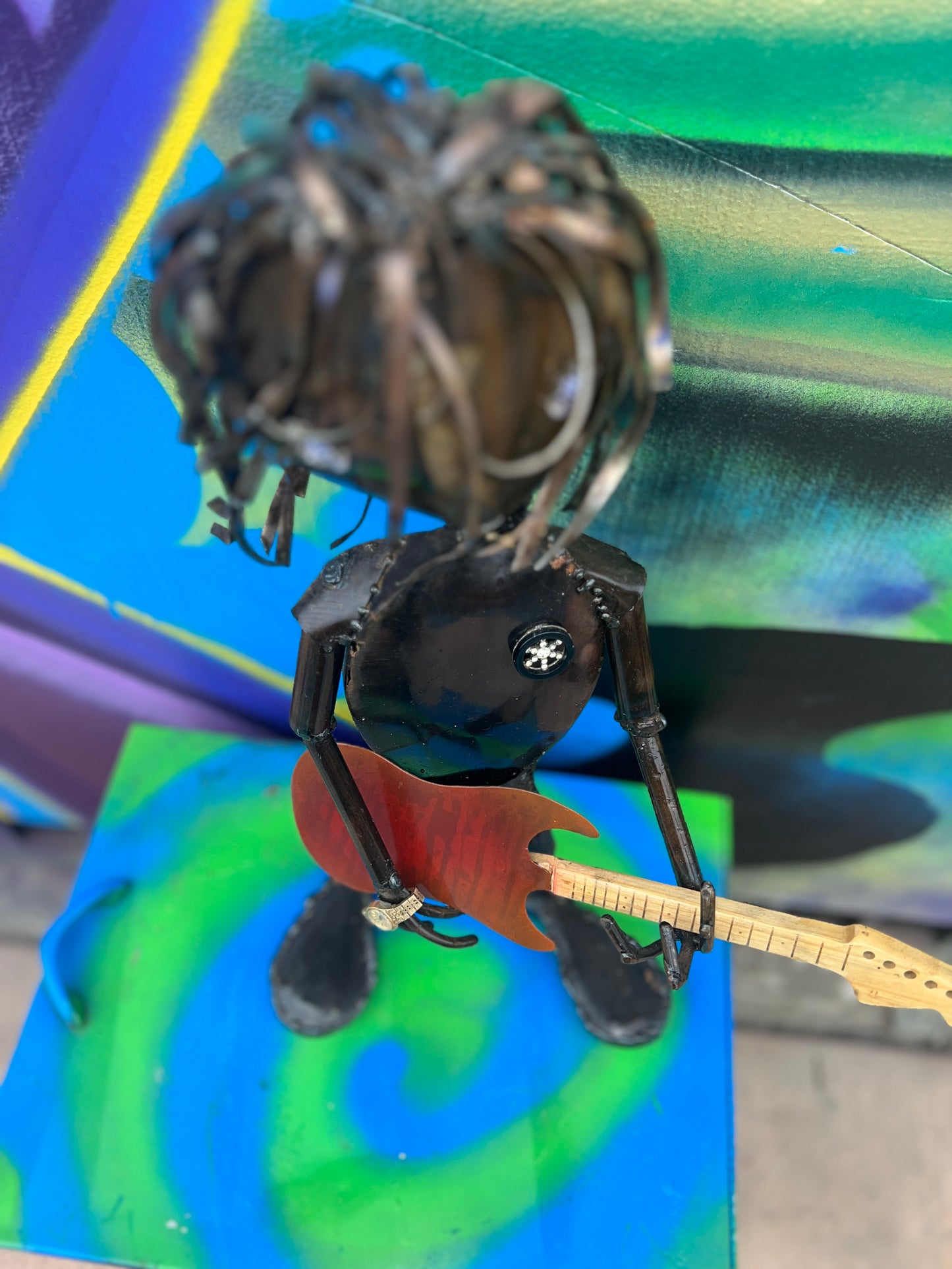 Custom Guitar Rock ‘n’ Roll Alien Metal Art Musician Sculpture