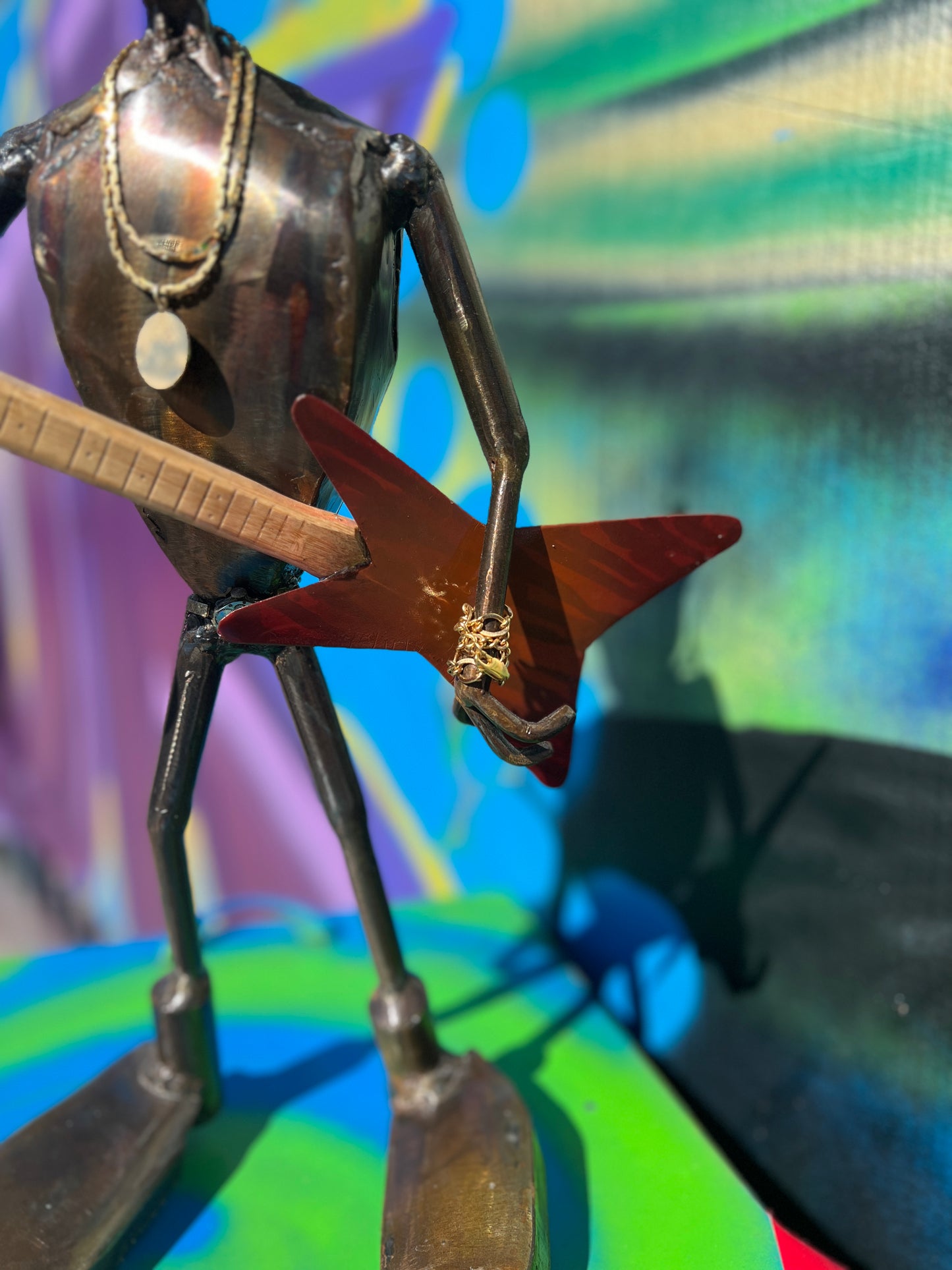Custom Alien Rockstar Metal Art Sculpture