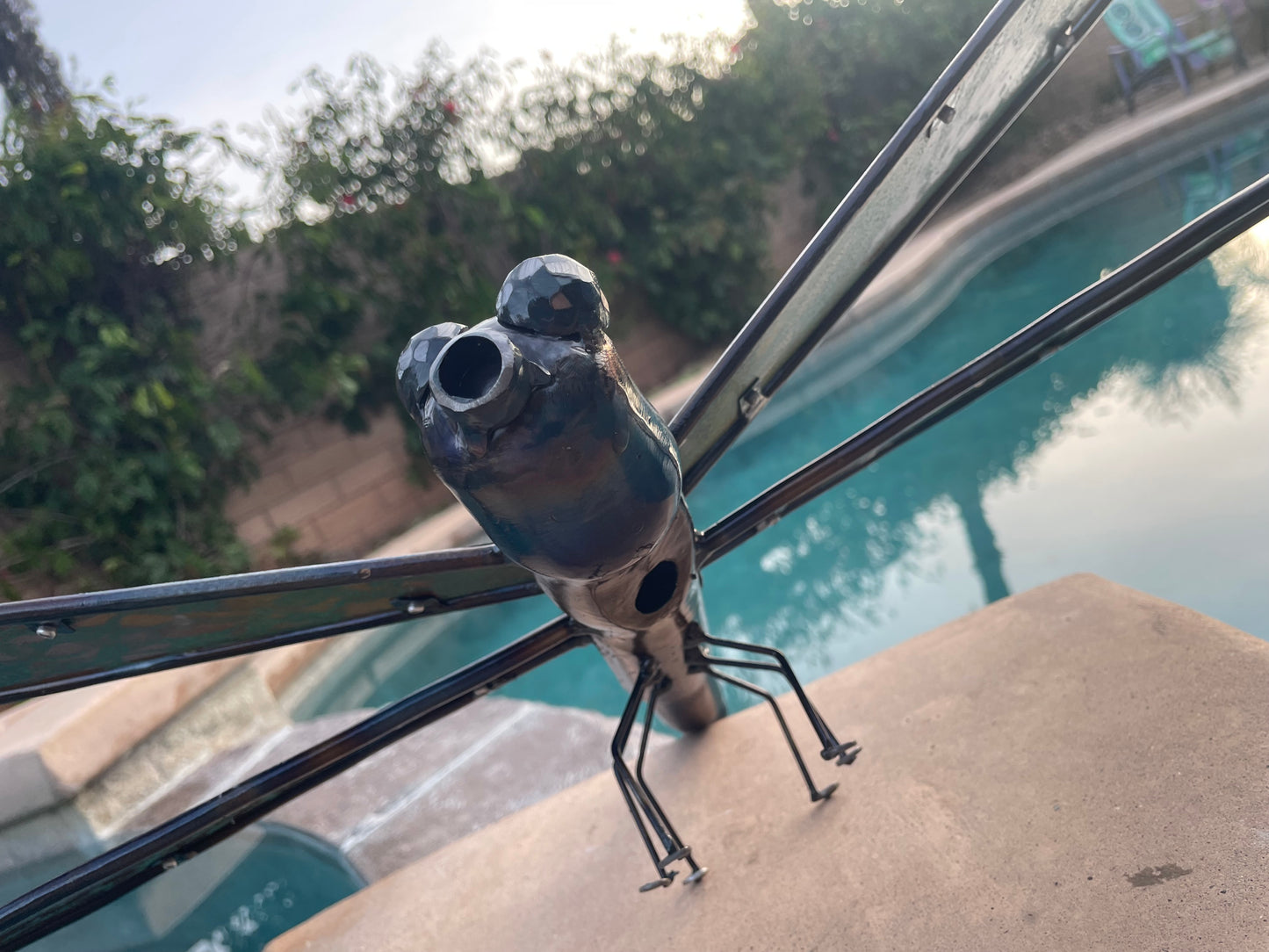 Handcrafted Steel & Copper Dragonfly Sculpture – 18” x 26”