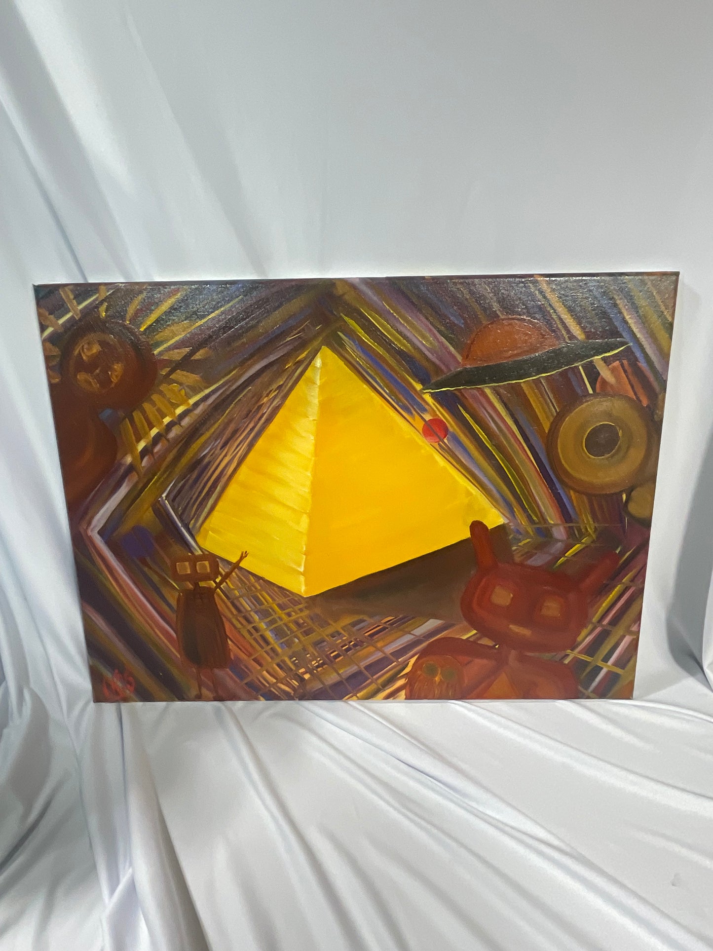 Cosmic Pyramid – 18” x 24” Hand-Painted Oil on Canvas