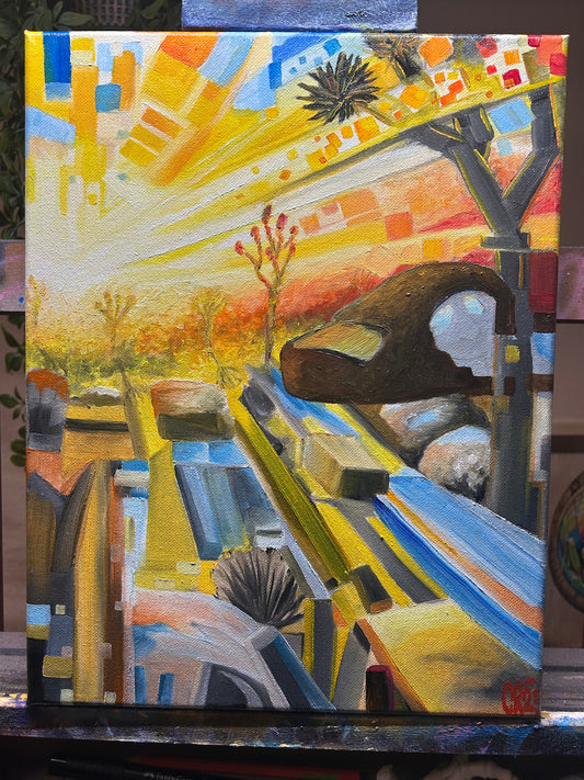 Desert convergence – original oil painting (10x13)