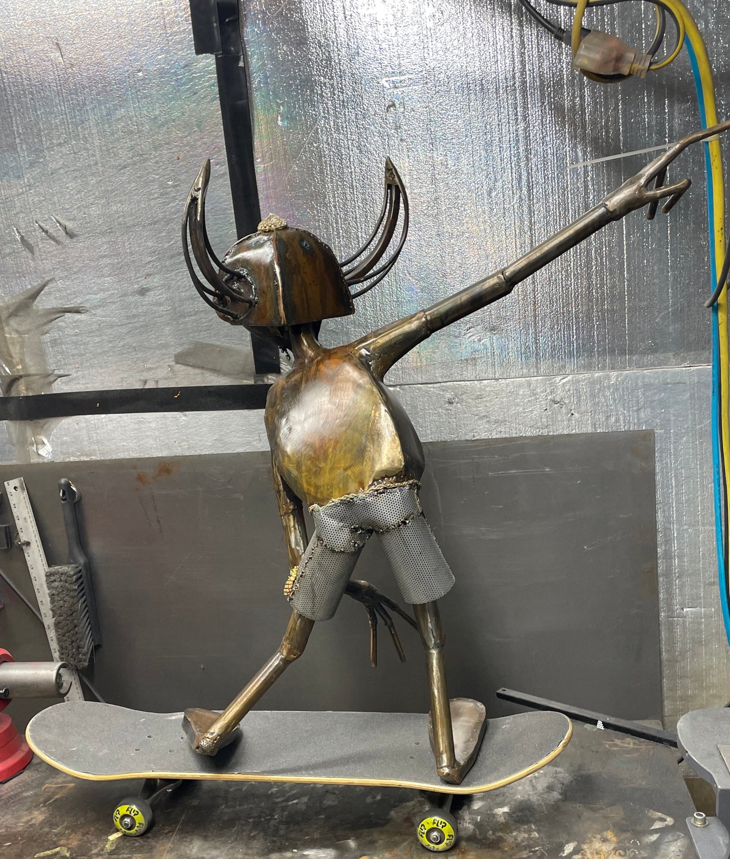 Viking Surfer Alien Sword Metal Art Large Sculpture