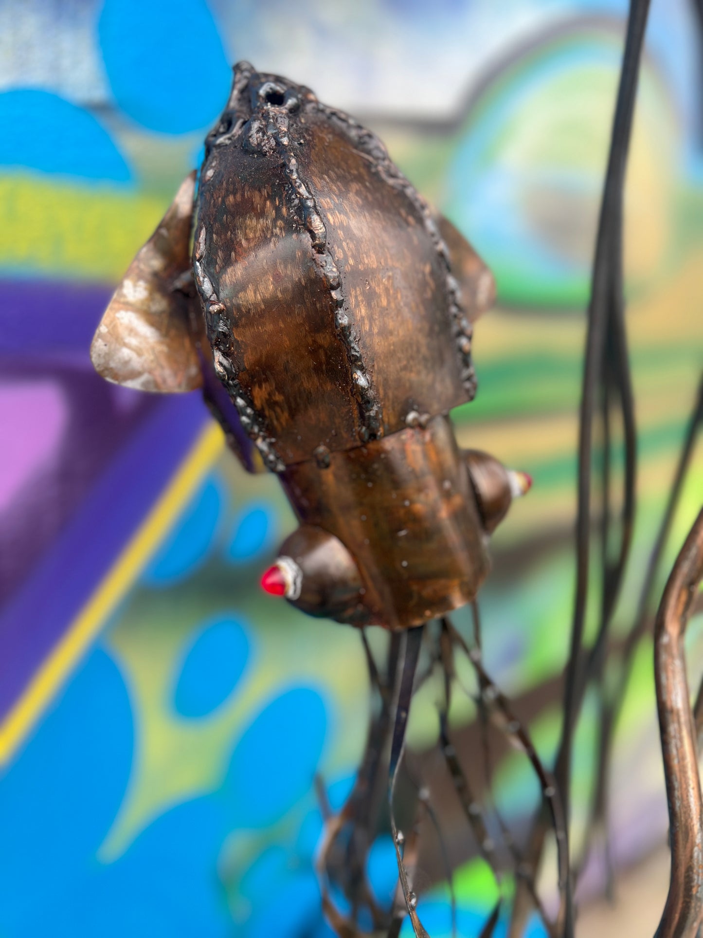 Custom Duet of the Deep Tall Squid Art Metal Sculpture