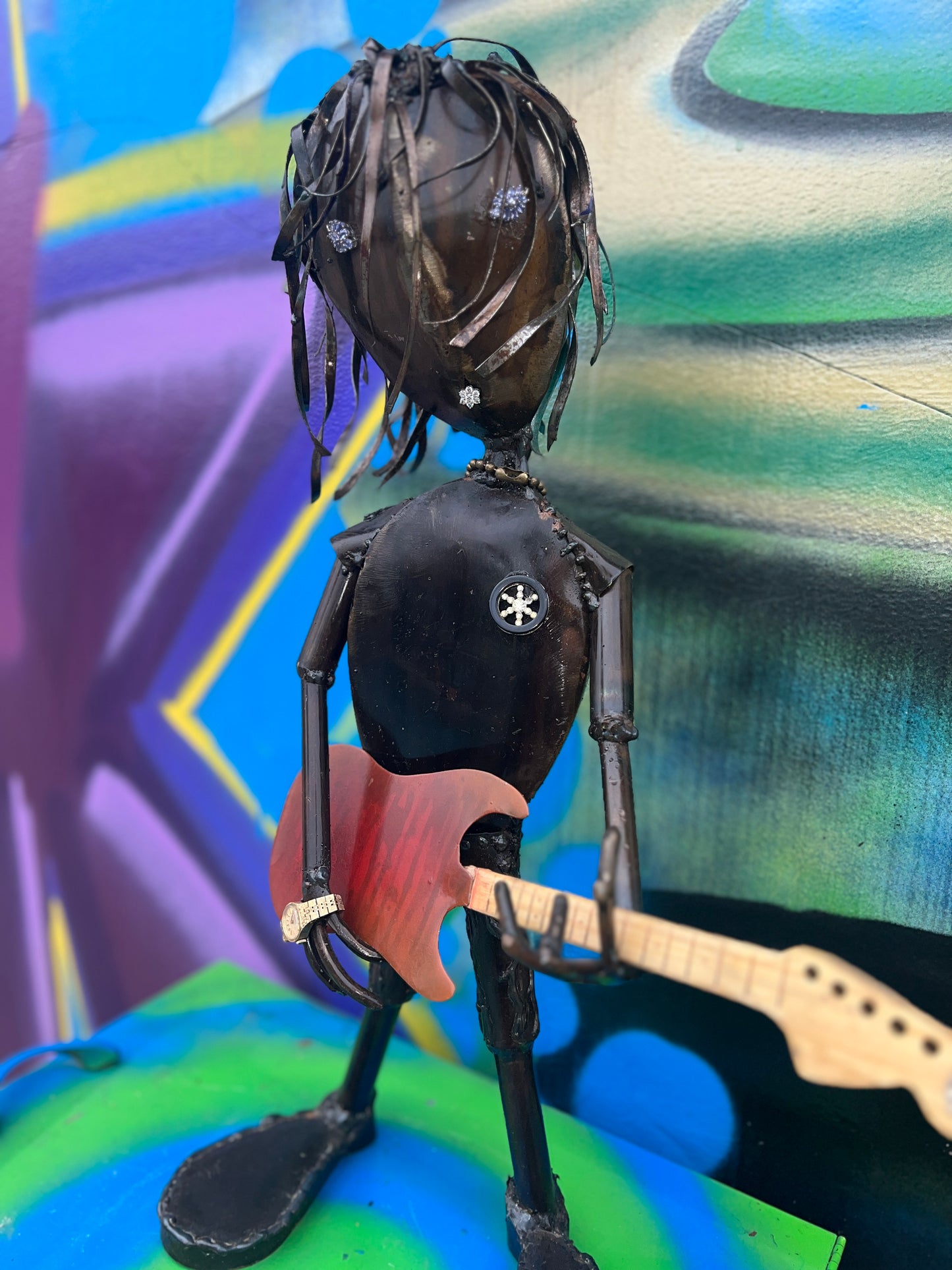 Custom Guitar Rock ‘n’ Roll Alien Metal Art Musician Sculpture