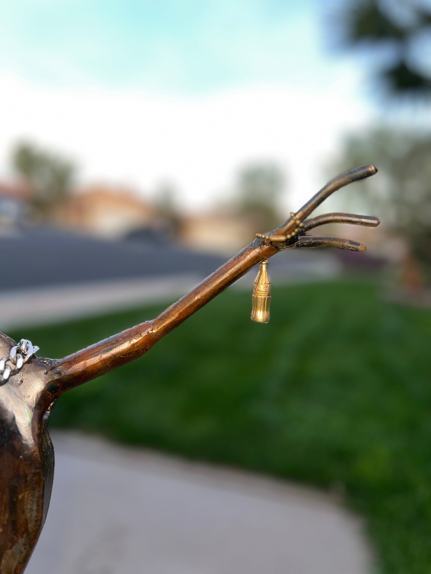 Custom Skater Alien Metal Sculpture