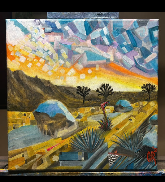 “Desert Dreamscape” – Original 10x10 Oil Painting on Canvas