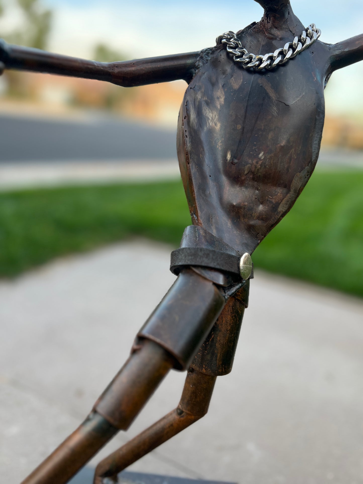 Custom Skater Alien Metal Sculpture