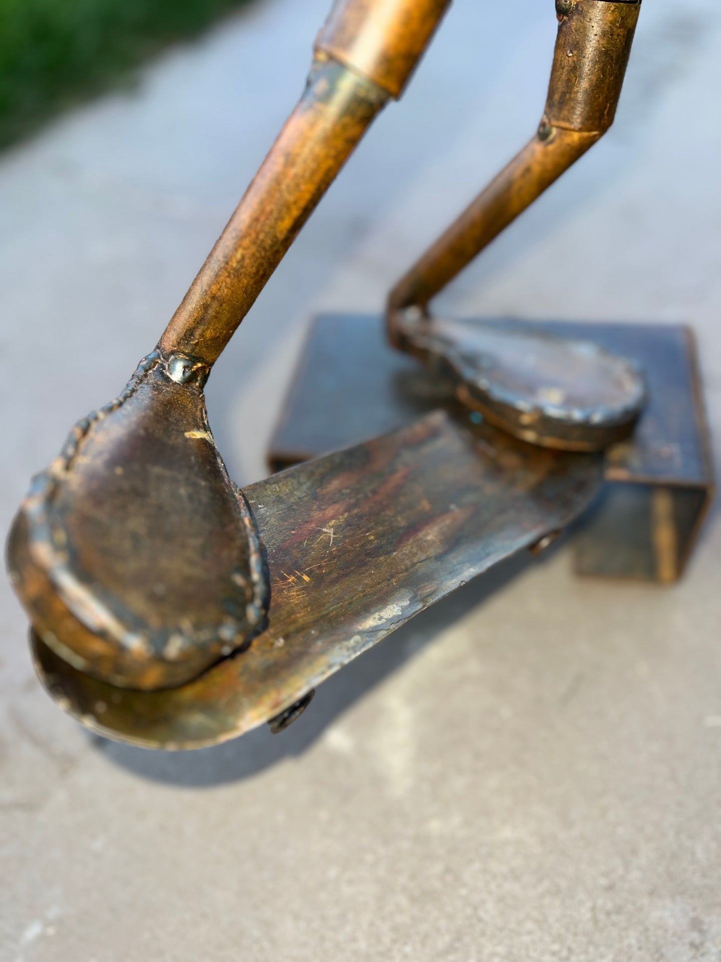 Custom Skater Alien Metal Sculpture