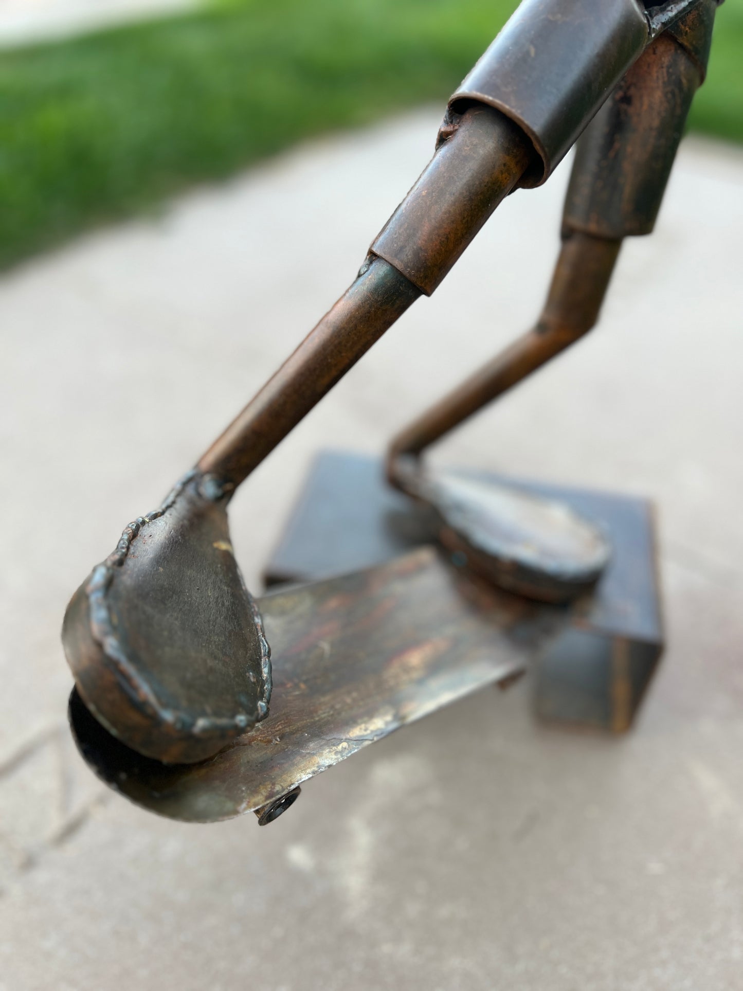 Custom Skater Alien Metal Sculpture