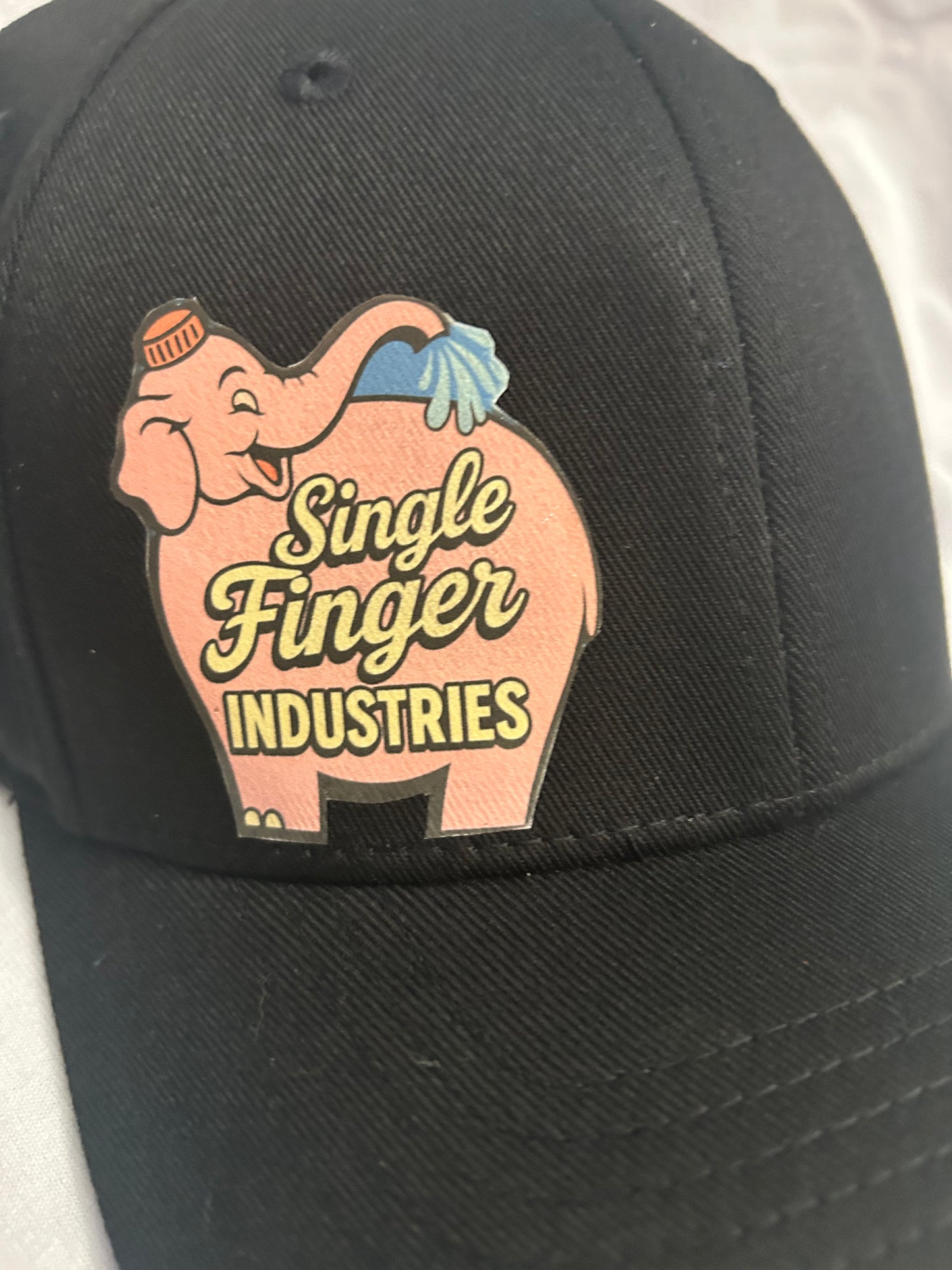 Single Finger Industries pink elephant flex-fit L/XL Hat