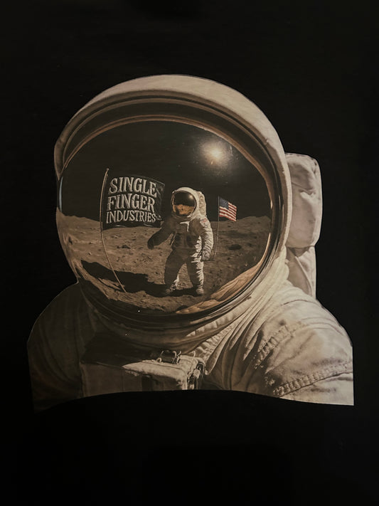 Men’s XL Astro-NOT single finger black T-shirt