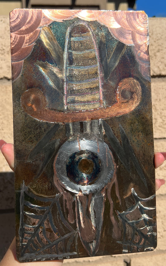 Custom Dagger Eye Sword Metal Panel Patina Art Panel Indoor & Outdoor