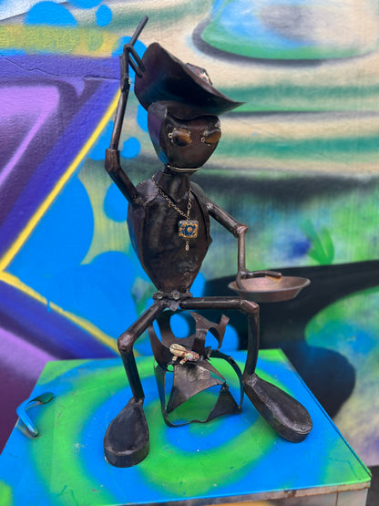 Custom Alien Gold Miner Metal Art Sculpture