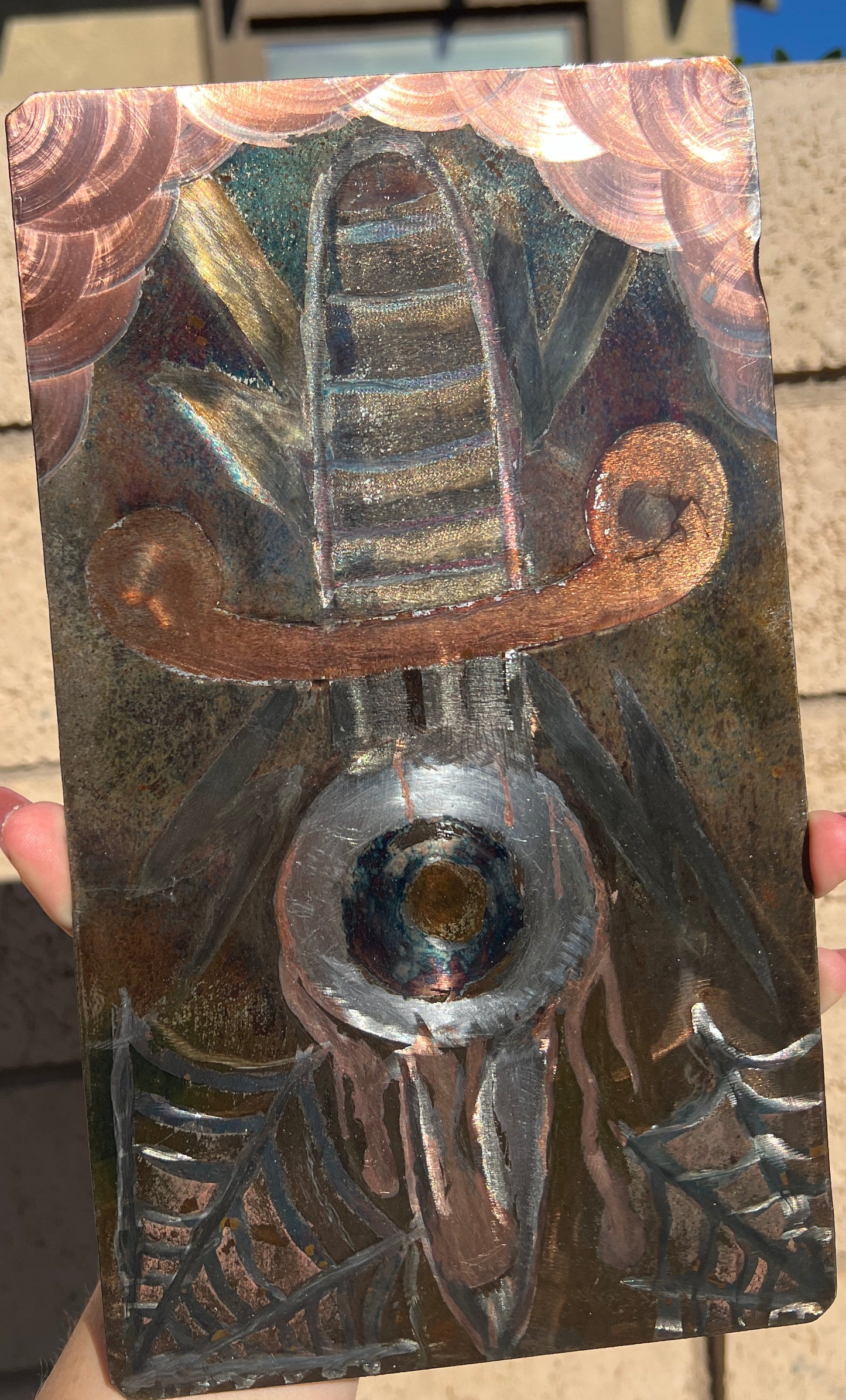 Custom Dagger Eye Sword Metal Panel Patina Art Panel Indoor & Outdoor